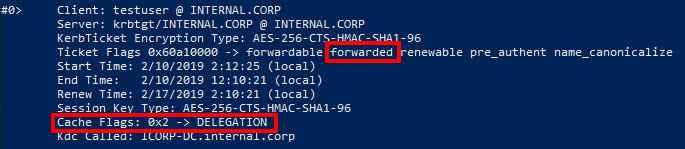 TGT with forwarded flag set